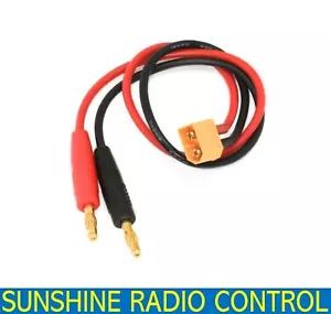 RC XT60 Male To Charge Lead Adapter XT60 to 4mm Banana Plugs 200mm In Length UK - Picture 1 of 3