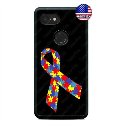 Google Pixel 3 3XL 2XL Autism Phone Case Awareness Puzzle Ribbon Custom Cover - Image 1 of 4