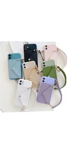 Coque Wallet Avec Bandouliere Iphone 12 Black/violet - Afbeelding 1 van 3