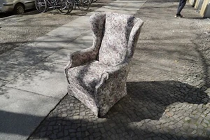 Ohrensessel Landhaus Polster-, TV-, Lesesessel Rosenmotiv Blumenmuster-Webstoff - Bild 1 von 5