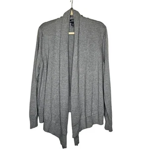 Lands End Womens Gray Open Front Cardigan 1X Cotton Modal Blend Soft Stretchy - Picture 1 of 9