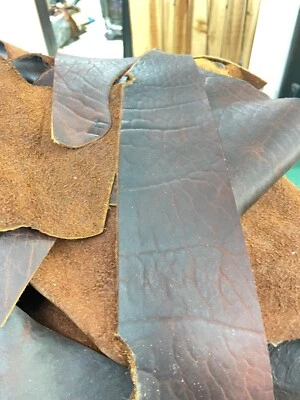 2 Lbs of brown leather Bison scraps See Photos For Description - Image 1 of 4