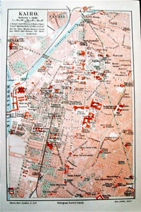 1902 Antica Geografica:MAPPA DELLA CITTA DEL CAIRO-KAIRO...MEYERS.AETNA - Imagen 1 de 1