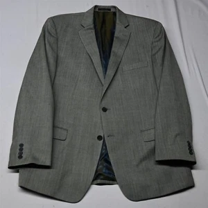 Calvin Klein 46R Green Herringbone Silk Wool Mens Blazer Suit Jacket Sport Coat - Picture 1 of 12