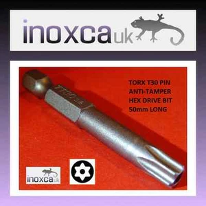 50mm de LONG TORX BROCHE TX30 T30 H HEXAGONAL LECTEUR MÈCHE 0.6cm - Foto 1 di 2