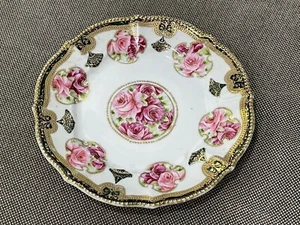 Antique Japanese Royal Crockery Nippon Porcelain Plate Flowers Decoration - Picture 1 of 12