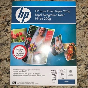 HP Color Photo Paper Laser Glossy - 8.5 x 11 - 100 Sheets 220g Picture Printing - Picture 1 of 3