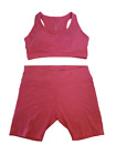Cali Sport+ 2-Piece Pink Sport Bra &amp; Bike Shorts 2X Style #JBXYD01P-SET