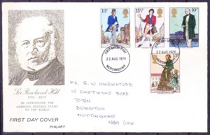 GB UK Rowland Hill 1979 used FDC First Day Cover, Nottingham pmk  [OS] - Picture 1 of 1