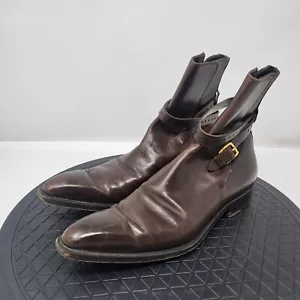 Botas al tobillo de cuero marrón Sergio Rossi talla EU 38,5/US 8,5 para mujer - Imagen 1 de 10
