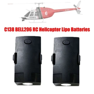 2Pcs RCERA C138 BELL206 350mAh 7.4V LiPo Battery for RC Helicopter - Picture 1 of 3