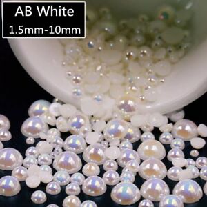 Resin Flatback Imitation Pearl Beads Womens Crafts Jewerly Half Round Bead 1.5mm