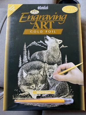 Royal & Langnickel Engraving Art Gold Foil 8” X 10” Wolves GOLF18 - image 1 of 2
