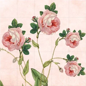 Panel de cerámica de azulejos mural/mosaico de rosa flor mural - rosas estampado artístico de pared - Imagen 1 de 7