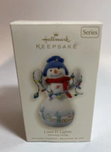 Hallmark Keepsake Ornament Louie D Lightly Snowtop Lodge Snowman 2008 In Box - Picture 1 of 8