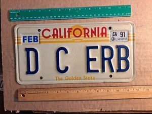 License Plate, California, Vanity: D C ERB, Name, Washington D.C. Herb - Picture 1 of 1