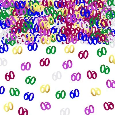 60 Confetti Birthday Party Metallic Number 60 Sequins Anniversary Table - Image 1 of 4