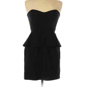 Vestido de cóctel FOREVER 21 para mujer talla mediana negro peplum mini sin mangas carrera - Imagen 1 de 11