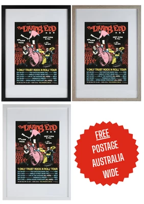 The Living End A3 Framed Print of 2025 Australian Tour Poster Black White Timber - image 1 of 4