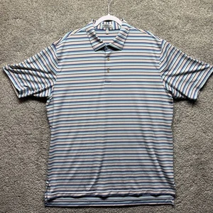 Peter Millar Summer Comfort Polo Shirt Men’s XL Blue  Striped Golf Performance - Picture 1 of 11