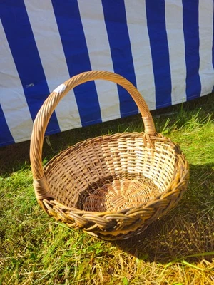 Wicker Basket with Sturdy Handle | Rustic Oval Willow Basket for Storage or Gift - Image 1 of 4