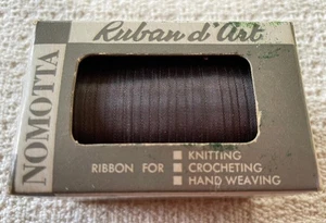 Vtg Fused Edge RAYON  ACETATE TAFFETA RIBBON~Dk Grey~3/8"x100yd~Knit Crochet~NOS - Picture 1 of 1