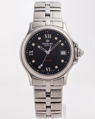 Raymond Weil Parsifal Men's Stainless Steel w/Black Dial! 9091 w/Card! - Image 1 of 4