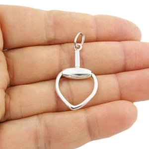 Horsebit Anhänger 925 Sterling Silber Reiter Pferd Trense Herz Dee-Ring - Bild 1 von 6