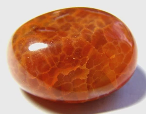 FIRE AGATE TUMBLESTONE  electromagnetic filter    2.6 x 2.0 cms  14.39 gms #4 - Picture 1 of 4
