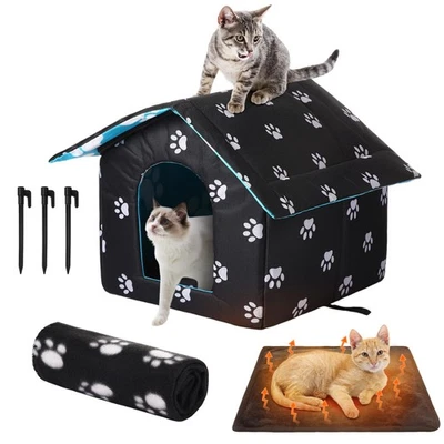 Outdoor Waterproof Cat House Stray Pet Outdoor Houses for Feral Shelter for C... - Image 1 of 4