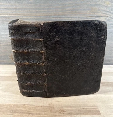 1635 HOLY BIBLE cambridge EARLY KING JAMES rare HERBERT 497 antique OLD leather - Image 1 of 4