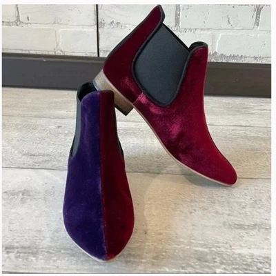 Botín Anthropologie Terciopelo Bloque Color Foto 1 de 4