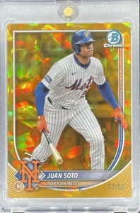 /50 Juan Soto GOLD Sapphire Refractor 2025 Bowman Chrome Sapphire New York Mets - Picture 1 of 2