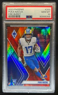 2023 Phoenix Puka Nacua RC Fire Burst Rookie #/340 Rams PSA 10 - Image 1 of 2