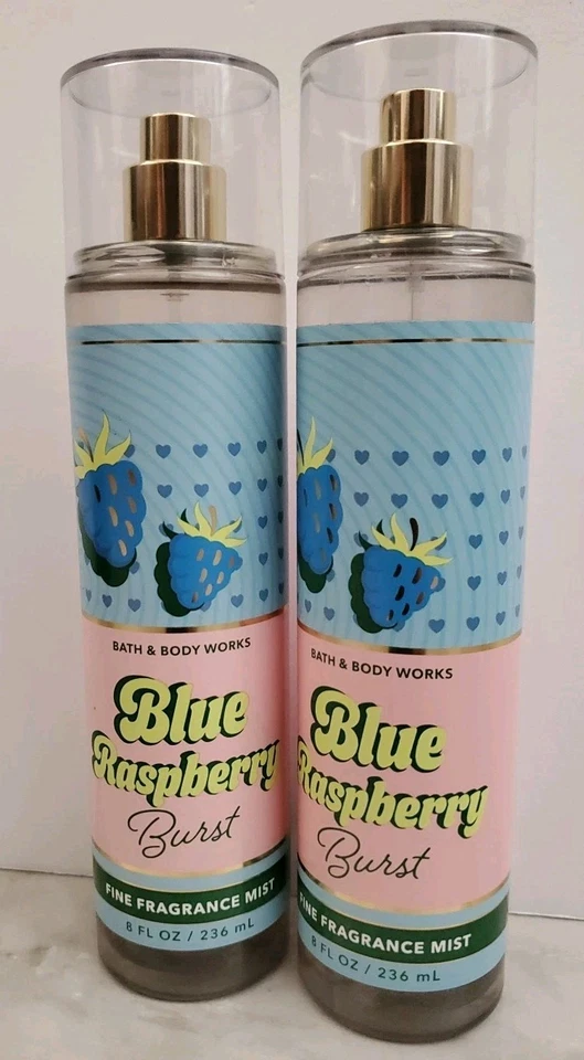 Bath & Body Works BLUE FRAMBUESA RÁFAGA FINA FRAGANCIA SPRAY CORPORAL LOTE DE 2 UNIDADES  Foto 1 de 3