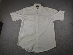 Roper Western Shirt Mens Medium White Pearl Snap Cowboy Rodeo Short Sleeve Ranch - Picture 1 of 11