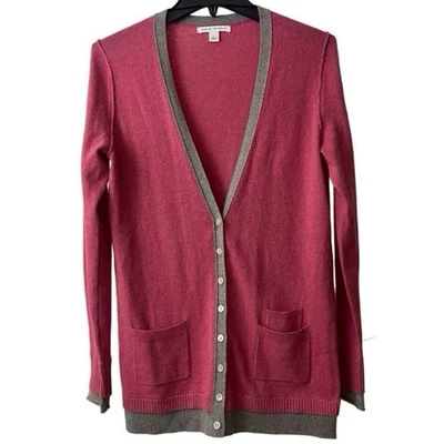 Cárdigan suéter Banana Republic para mujer talla grande rosa con botones lana cachemir Foto 1 de 4