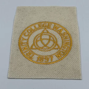 Vintage Trinity College Washington 1897 Sweater Pocket Patch 3.75” X 3.75” - Picture 1 of 3