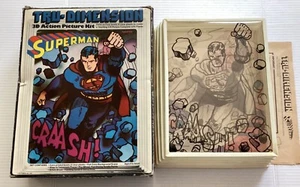 Superman Tru-Dimension 3D Action Picture Kit unbemalt DC Comics Colorforms 1976 - Bild 1 von 16
