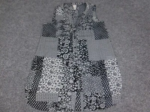 Spense Womens Blouse Small Black Floral tunic button down - Picture 1 of 14