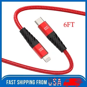 6FT Fast Charger Cable Heavy Duty Braided USB C Cord Power Delivery Charging - Picture 1 of 11
