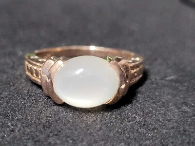 Natural White Moonstone 925 Sterling Silver Ring  Size 6.25 0582 - Image 1 of 4