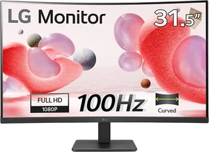LG Monitor 32 inch Curved Wide Screen Full HD Monitor Black HDMI VGA 100Hz 5ms - Picture 1 of 24