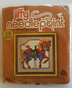 Jiffy Needlepoint Tan Carousel Horse 5564 Sunset Designs Kit NEW - Picture 1 of 2