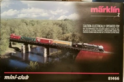 Z Marklin Mini-Club 81466 Burlington Route Freight Set (110v tested) 5-Pole #4 - Image 1 of 4