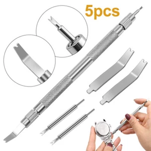 5PCS Spring Bar Strap Link Remover Wrist Watch Band Pin Pusher Repair Pry Tool - Picture 1 of 9