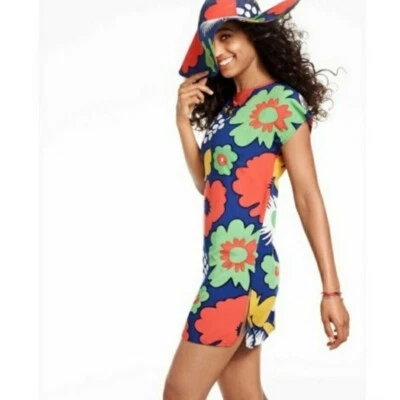 Marimekko For Target Blue Floral Rayon Shift Dress Size XS Foto 1 de 4