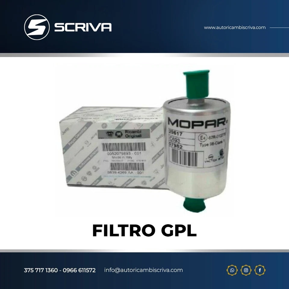 Filtro Gas GPL Originale Fiat Tipo 500X Alfa Romeo Giulietta Delta III 1.4 LPG - Immagine 1 di 1
