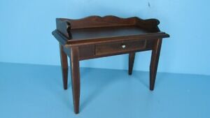Dollhouse Miniature Wood Desk or Side Buffet with Drawer in Walnut  CLA10011