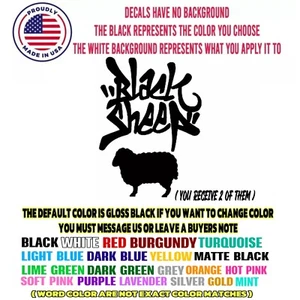 2 Car window decal truck outdoor sticker Black Sheep outcast lol funny  - Picture 1 of 2